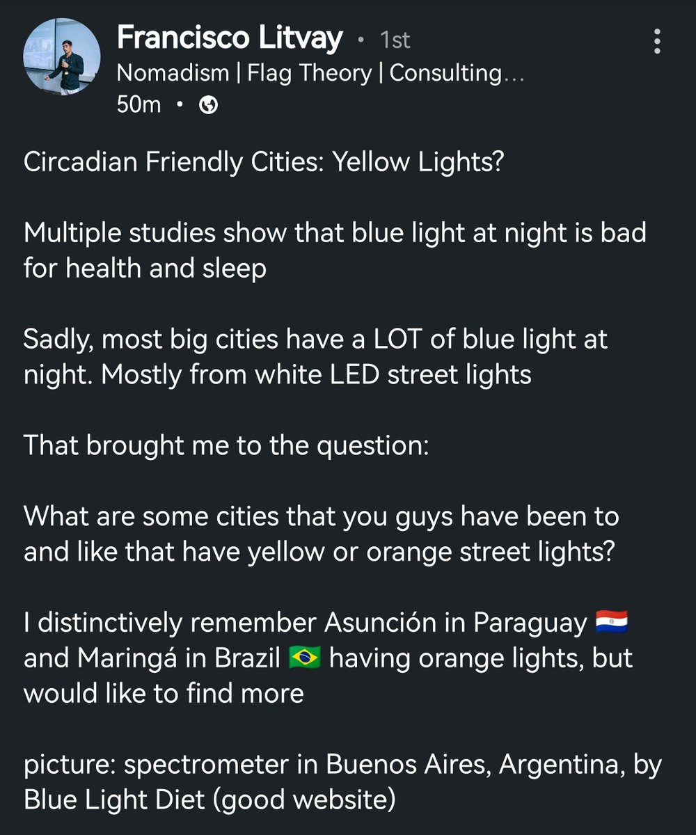 Urban Concept (@concepturban) on Twitter photo Who else thinks <a href="/NomadList/">Nomads.com 🏝 #GoNomad</a> should have a non-blue streetlights filter?
Inspired by this post by <a href="/franlitvay/">Francisco Litvay</a>. Who else thinks <a href="/NomadList/">Nomads.com 🏝 #GoNomad</a> should have a non-blue streetlights filter?
Inspired by this post by <a href="/franlitvay/">Francisco Litvay</a>.