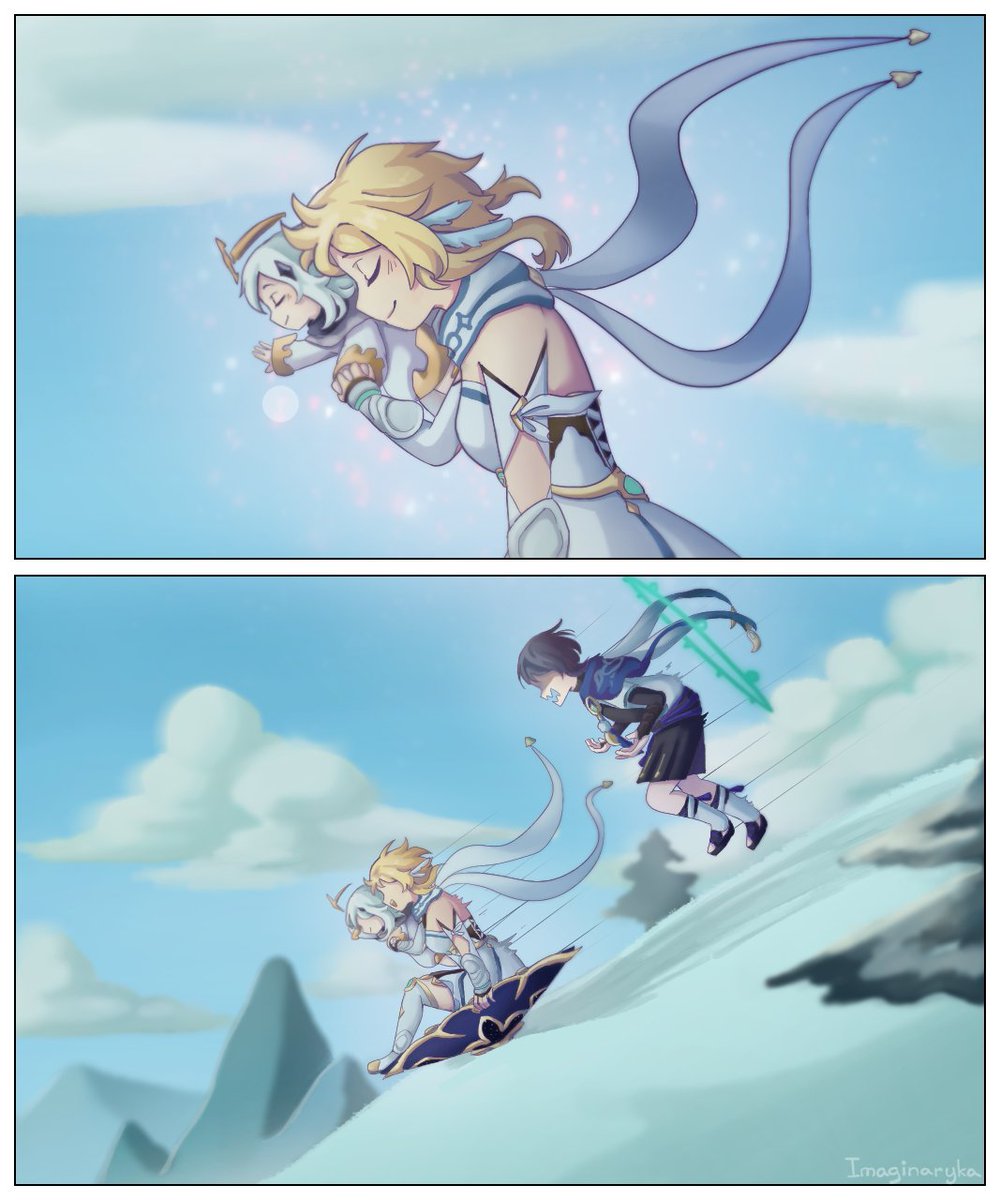 imaginaryka's tweet photo. #Wanderer  #Scaramouche #Lumine #Paimon #GenshinImpact https://t.co/Yj2zJECE8t