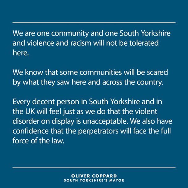 olivercoppard's tweet photo. This morning I met with faith and community leaders from across South Yorkshire, alongside South Yorkshire Police and Council Leaders.

Our message is clear, South Yorkshire will remain a diverse, welcoming and safe place for all our communities. https://t.co/ACH0GSvRtw