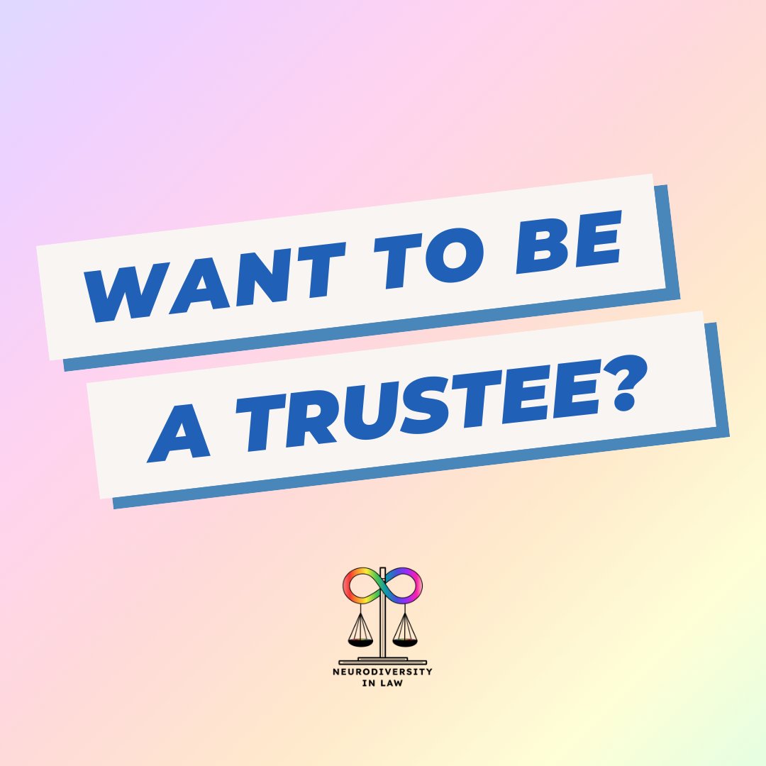 We are looking to appoint two Trustees to our board ahead of our AGM in September. 

We strongly encourage applications from female and BAME candidates to apply, although we welcome applicants from all backgrounds.

Find out more and apply here: neurodiversityinlaw.co.uk/news/looking-f…