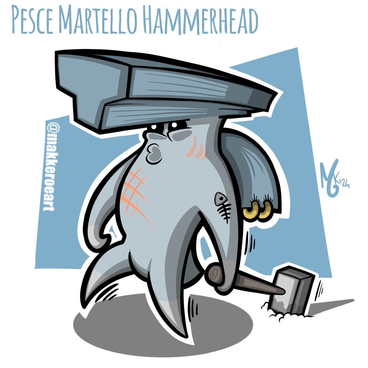 A wild Hammerhead Shark appear! 
Will you survive?
#wildencounters #makkeroeart #fantasyart #dungeonsanddragons #rpg #art #illustlation #shark #Underwater #originacharacter #characterdesign