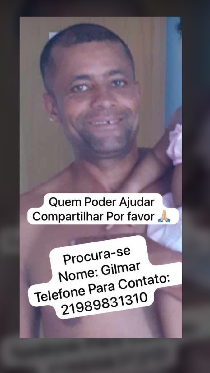 Quem puder compartilhar eu agradeço, meu pai tá desaparecido há duas semanas !!!!!!!!!
