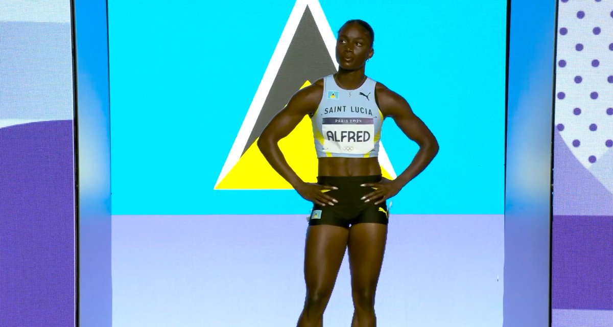 IslandOrigins's tweet photo. St. Lucia is beaming with pride as sprinter Julien Alfred takes home the "smile" island's first-ever Olympic medal: gold. In the women's 100m, Alfred outsprinted the favored Team USA's Sha'Carri Richardson. ⁣
⁣
https://t.co/EwtRJ0b5q2 https://t.co/WmeajU0kSL