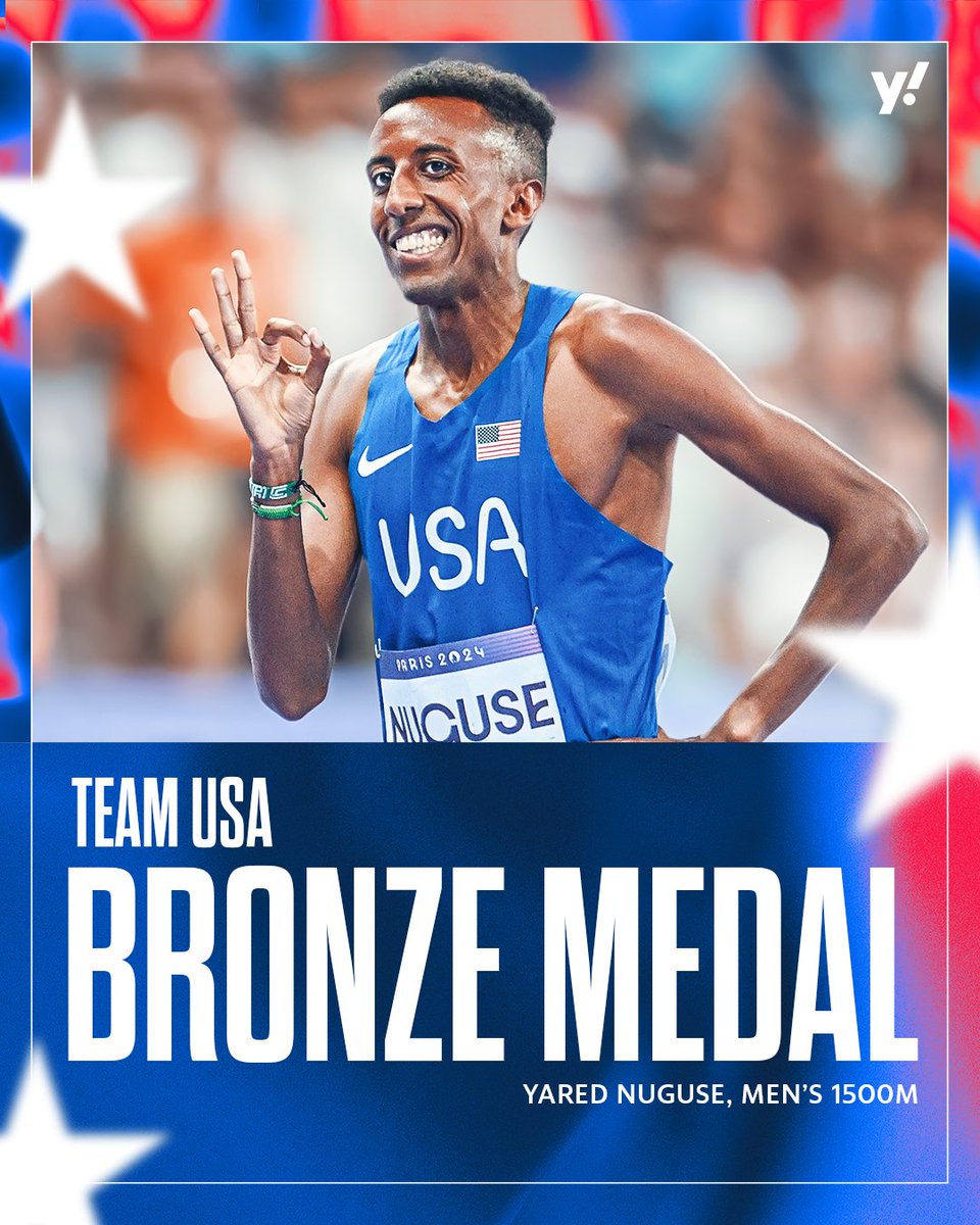 YahooSports's tweet image. Yared Nuguse snags bronze in the men&apos;s 1500m final 💪