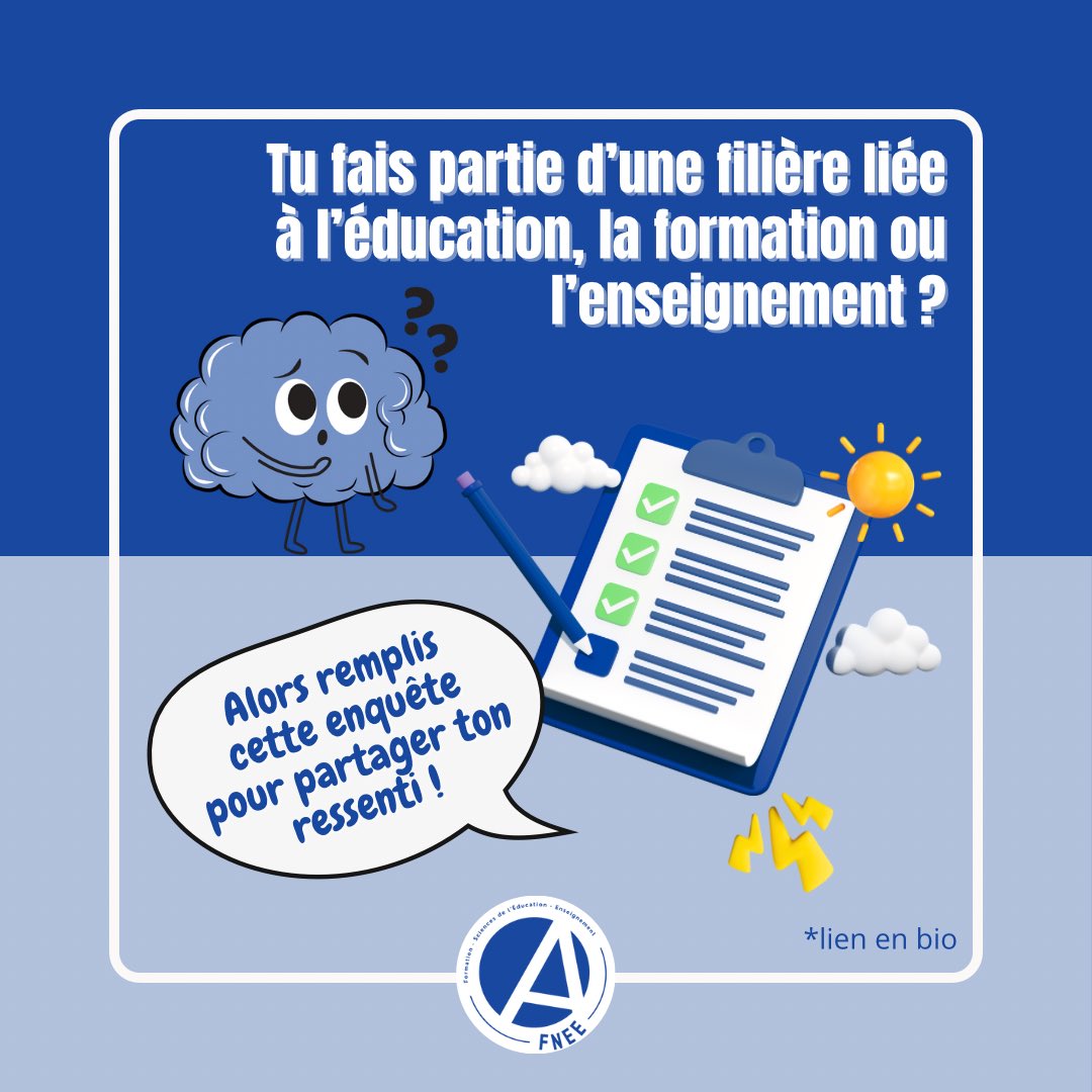 Alice_chvt's tweet image. 🔹BIEN-ÊTRE | Pour pouvoir porter au mieux ta voix, la @fede_afnee a absolument besoin de tes retours concernant ton bien-être académique et personnel ! Prends 5 minutes pour y répondre ➡️ forms.gle/Dj97RTgSE8LPiz…

#BienÊtreÉtudiant #Éducation #MasterMEEF #Enseignement #Formation