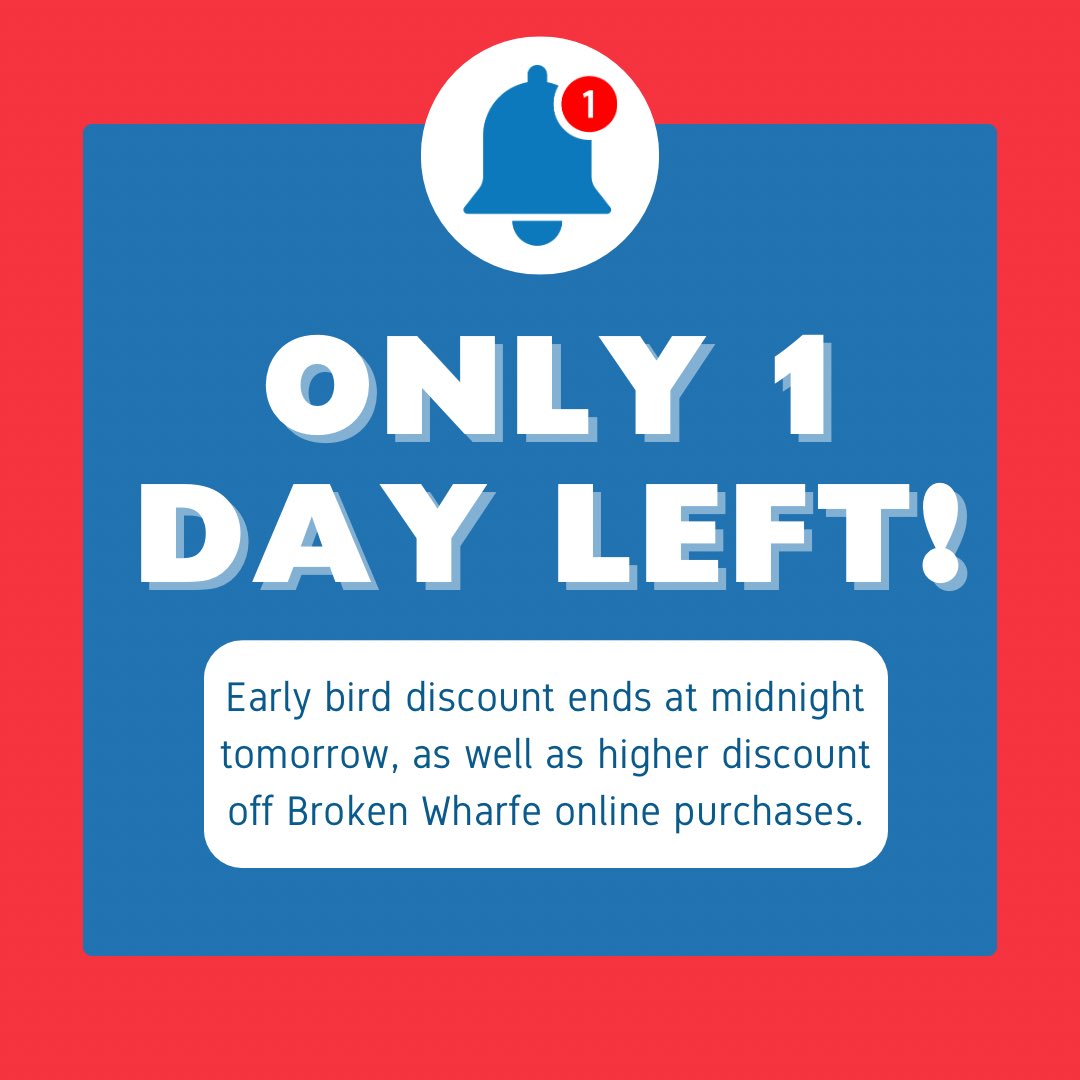 taarbc's tweet photo. Early bird discount ends tomorrow at midnight, as well as higher Broken Wharfe discount on online purchases! Don’t wait!￼

https://t.co/qkAACCVetG https://t.co/SxYH447xEp