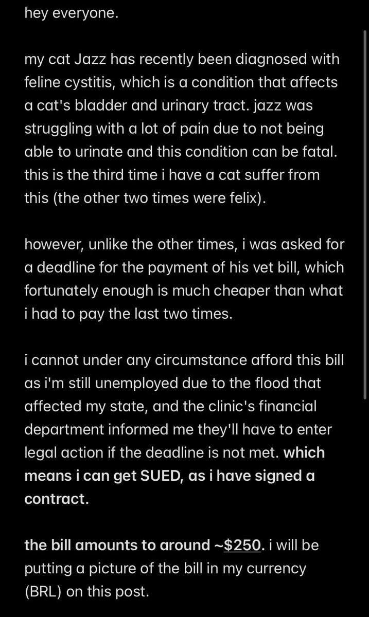 fibiens's tweet photo. ‼️‼️ RTS APPRECIATED ‼️‼️

the deadline is friday or else i have a high chance of getting sued due to the contract i signed for his treatment. 
i cannot predict these things ever and i wish there was an easier way. 

my p4ypal is sanitytwin@gmail.com... thank you in advance all https://t.co/JAzB5C7Y8W