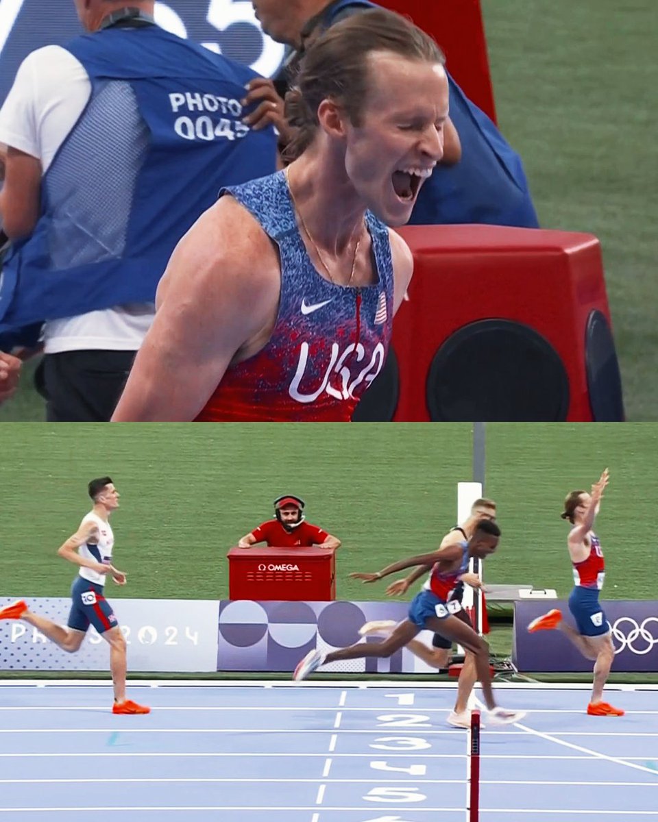 travismillerx13's tweet image. First time in 112 YEARS Team USA has TWO MEN'S OLYMPIC 1500M MEDALISTS!!!
🥇3:27.65🇺🇸Cole Hocker
🥈3:27.79🇬🇧Josh Kerr
🥉3:27.80🇺🇸Yared Nuguse