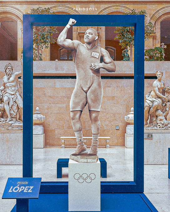 Illustration de l'athlète Mijain Lopez Nunez sous la forme d'une statue
Illustration of the athlete Mijain Lopez Nunez in the form of a statue