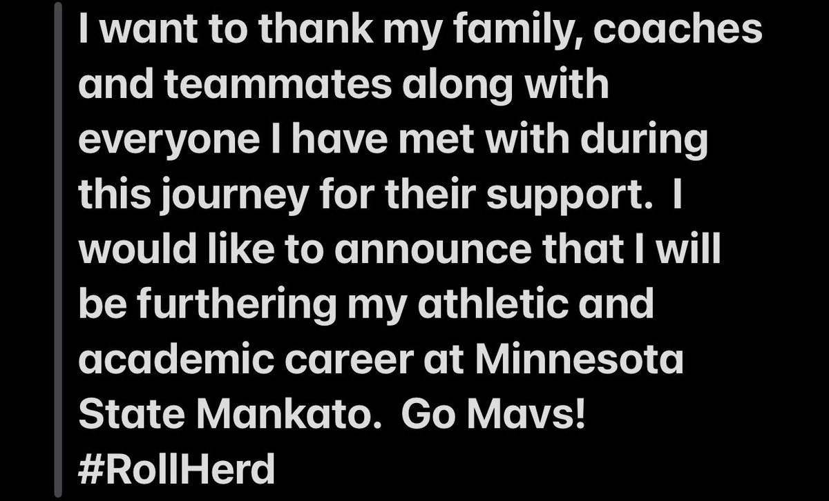 Robby (@robbykedrowicz) on Twitter photo I would like to formally announce my commitment to Minnesota State Mankato Go Mavs <a href="/CoachHevel50/">Graham Hevel</a> <a href="/CoachHenning75/">Chad Henning</a> <a href="/HoffnerTodd/">Todd Hoffner</a> <a href="/Todd_Taylor28/">Todd A. Taylor Jr.</a> <a href="/CoachBowen98/">Coach Chance Bowen</a> <a href="/CoachJackson32/">Lavell Jackson</a> <a href="/CoachSchlichte/">Ryan Schlichte</a> <a href="/FbWaterfor16704/">Waterford Wolverines FB</a> <a href="/BrentThoen/">Brent Thoen</a> <a href="/meteyard/">yard88</a> <a href="/MJ_NFLDraft/">Mark Johnson</a> <a href="/PrepRedzoneWI/">Prep Redzone Wisconsin</a> <a href="/travisWSN/">Travis Wilson</a> <a href="/NWahlScouting/">Nate Wahl</a> I would like to formally announce my commitment to Minnesota State Mankato Go Mavs <a href="/CoachHevel50/">Graham Hevel</a> <a href="/CoachHenning75/">Chad Henning</a> <a href="/HoffnerTodd/">Todd Hoffner</a> <a href="/Todd_Taylor28/">Todd A. Taylor Jr.</a> <a href="/CoachBowen98/">Coach Chance Bowen</a> <a href="/CoachJackson32/">Lavell Jackson</a> <a href="/CoachSchlichte/">Ryan Schlichte</a> <a href="/FbWaterfor16704/">Waterford Wolverines FB</a> <a href="/BrentThoen/">Brent Thoen</a> <a href="/meteyard/">yard88</a> <a href="/MJ_NFLDraft/">Mark Johnson</a> <a href="/PrepRedzoneWI/">Prep Redzone Wisconsin</a> <a href="/travisWSN/">Travis Wilson</a> <a href="/NWahlScouting/">Nate Wahl</a>