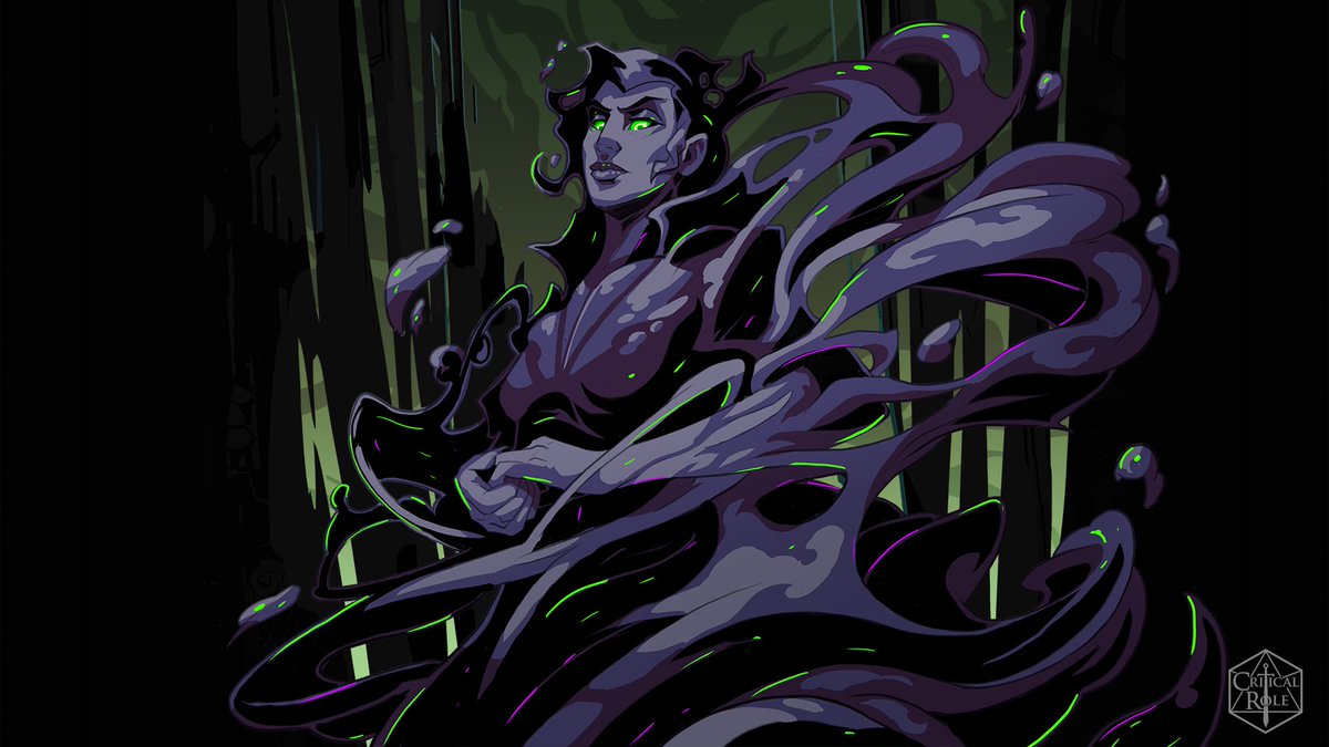 JacobGrimoire's tweet photo. Today is big day! On #CriticalRole Abridged Ep37 my latest piece is revealed! Shadow Deliah was a fun challenge to tackle, especially in this style! To make her wispy form and still have her look like our favorite villian was a blast and I hope you all enjoy it!  #CriticalRoleart https://t.co/1GV6pdGvTV
