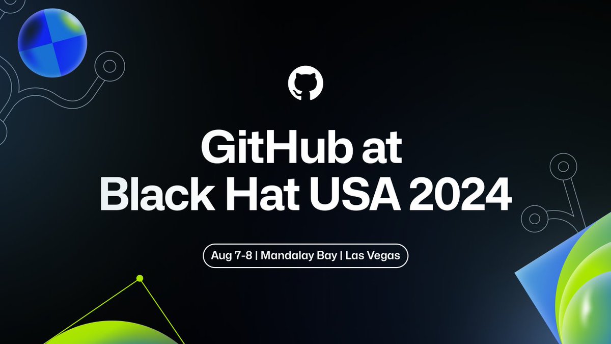 We're at <a href="/BlackHatEvents/">Black Hat</a> in Vegas this week! Come chat with us at our booth and find out how "found means fixed". Learn more 👉 #BHUSA resources.github.com/github-black-h…