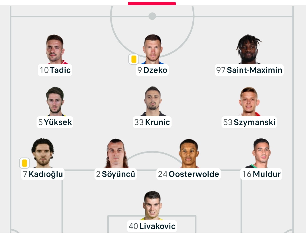 Dzeko yerine Neysiri yada Cenk tosun 

Krunic yerine İrfan Can girmeli.!

#FenerinMaçıVar 
#LILvFB ferdi tadic Lille - Fenerbahçe Livakovic Maximin dzeko krunic irfan