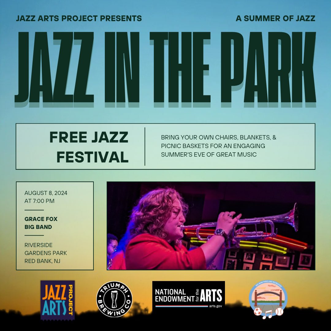 Jazz Arts Project (@jazzartsproject) on Twitter photo Looking for a girls night out? Come enjoy a performance by all-girls group the Grace Fox Big Band
#JazzArtsProject #summerofjazz #music #summer #jazzmusic #livemusic #newjersey #jazzinthepark #redbanknj #community #event #freeconcert #musicfestival #jazz Looking for a girls night out? Come enjoy a performance by all-girls group the Grace Fox Big Band
#JazzArtsProject #summerofjazz #music #summer #jazzmusic #livemusic #newjersey #jazzinthepark #redbanknj #community #event #freeconcert #musicfestival #jazz