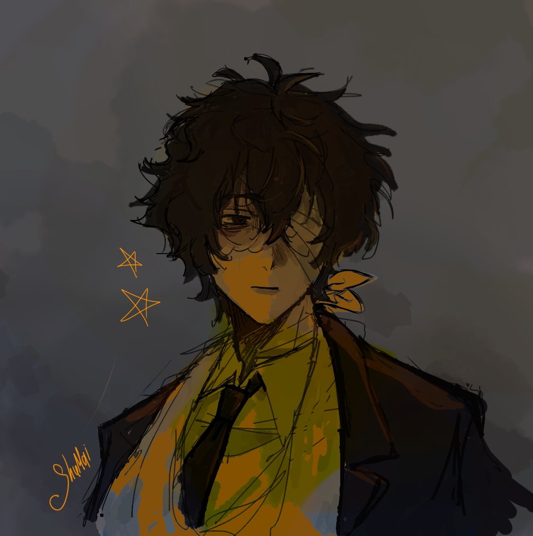 shumaineedsfun's tweet image. Luckily no one will see it so I can share my art lol ‼️ here, we got epilepsy dazai before gta 6 #DazaiOsamu #bsd