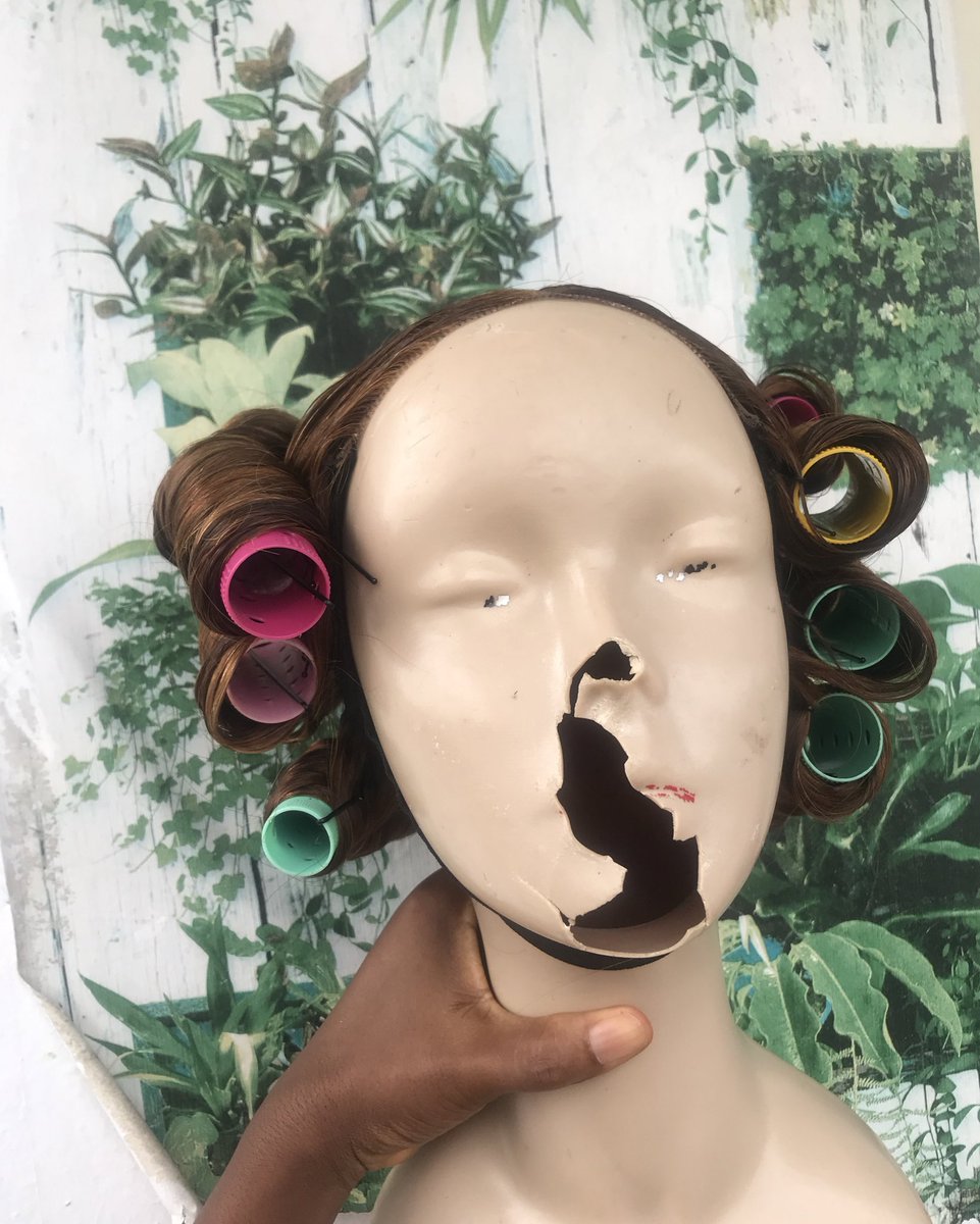 MaryOmozusi's tweet photo. Ignore my mannequin and focus on the hair 😂 you can already imagine what the curls will look like. 

#lagoswigmaker #revamp #lengendarywigmaker #styling #frontalinstallation #360frontal #closure #bridals #hairlaundry https://t.co/ptpwuWH2cY