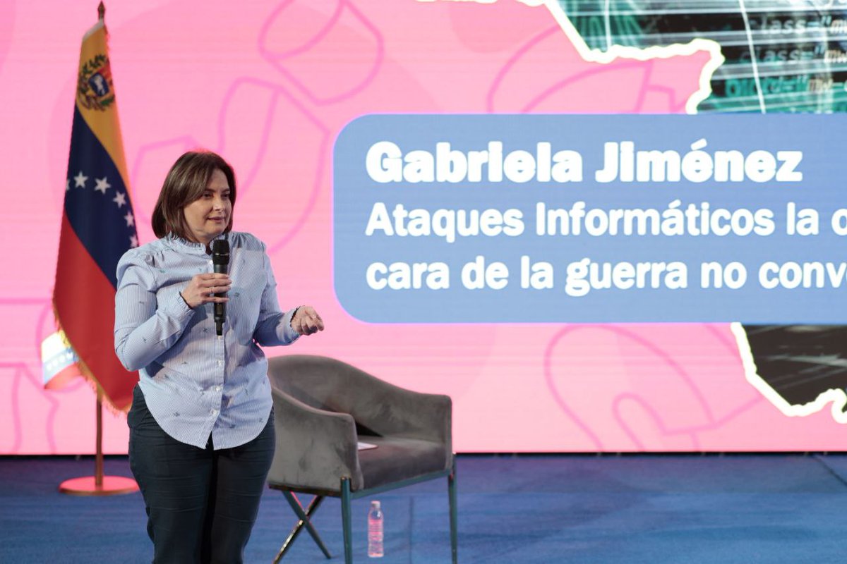 Ministra <a href="/Gabrielasjr/">Gabriela Jiménez</a>: Venezuela es el país que ha recibido más ataques informáticos en el último mes. 

Más de millones de bots han sido usados para desestabilizar las instituciones del Estado.    

Detalles tinyurl.com/cdjvz5cz 

#ChaoWhatsApp