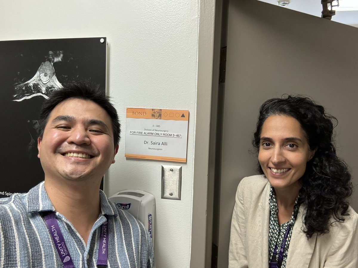 Dr. DiestroKE (@dannidiestro) on Twitter photo Welcoming <a href="/CleClinicNS/">Cleveland Clinic Neurosurgery</a> <a href="/PabloRecinosMD/">Pablo Recinos</a> trained skullbase neurosurgeon <a href="/SairaAlli82/">Saira Alli</a> back to <a href="/UnityHealthTO/">Unity Health Toronto</a> <a href="/UofTNeuroSurge/">University of Toronto Neurosurgery</a>
🥳🥳🥳 First day high! Welcoming <a href="/CleClinicNS/">Cleveland Clinic Neurosurgery</a> <a href="/PabloRecinosMD/">Pablo Recinos</a> trained skullbase neurosurgeon <a href="/SairaAlli82/">Saira Alli</a> back to <a href="/UnityHealthTO/">Unity Health Toronto</a> <a href="/UofTNeuroSurge/">University of Toronto Neurosurgery</a>
🥳🥳🥳 First day high!