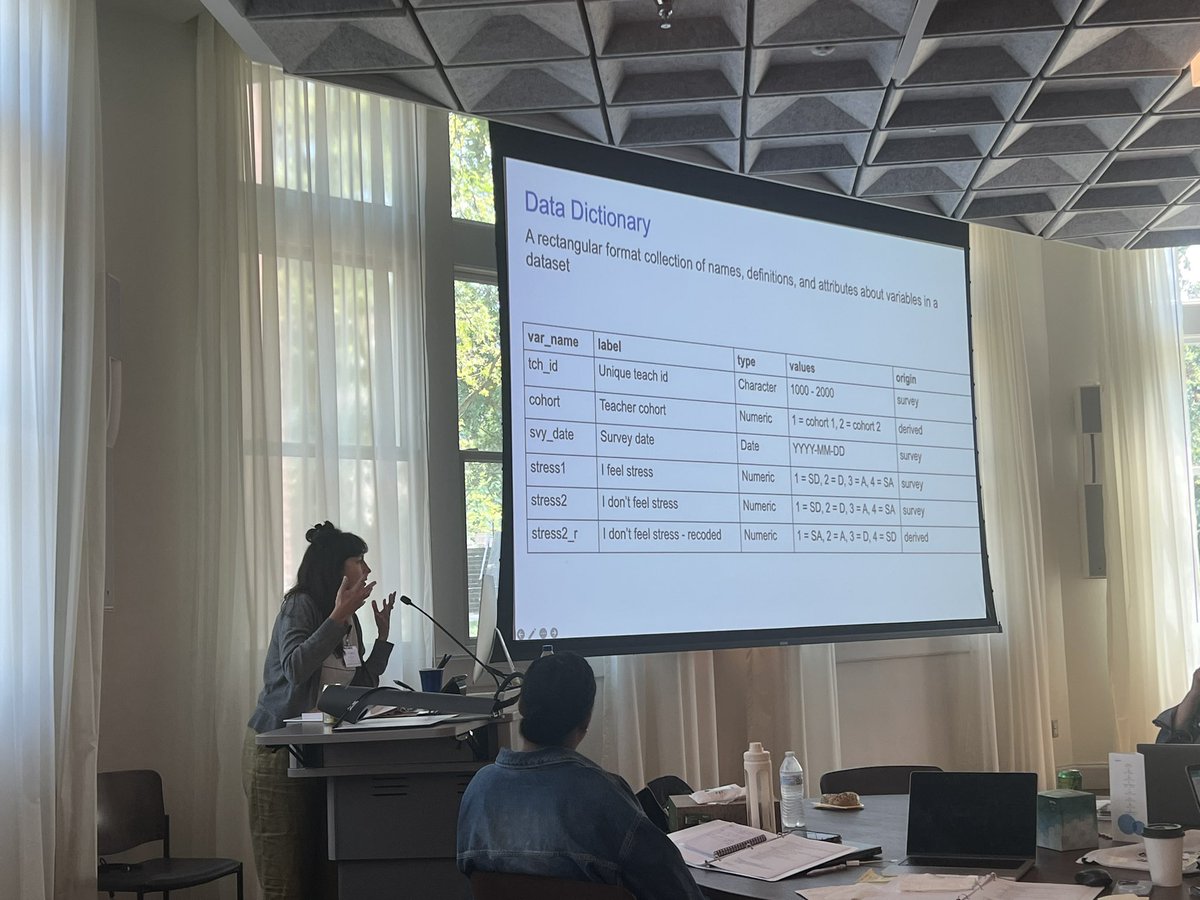 DMDS Workshop (@dmdsworkshop) on Twitter photo Do you keep a data dictionary? <a href="/Cghlewis/">Crystal Lewis @cghlewis.bsky.social</a> demonstrates a sample of what information a data dictionary can include to keep your data organized! #DMDSWorkshop Do you keep a data dictionary? <a href="/Cghlewis/">Crystal Lewis @cghlewis.bsky.social</a> demonstrates a sample of what information a data dictionary can include to keep your data organized! #DMDSWorkshop