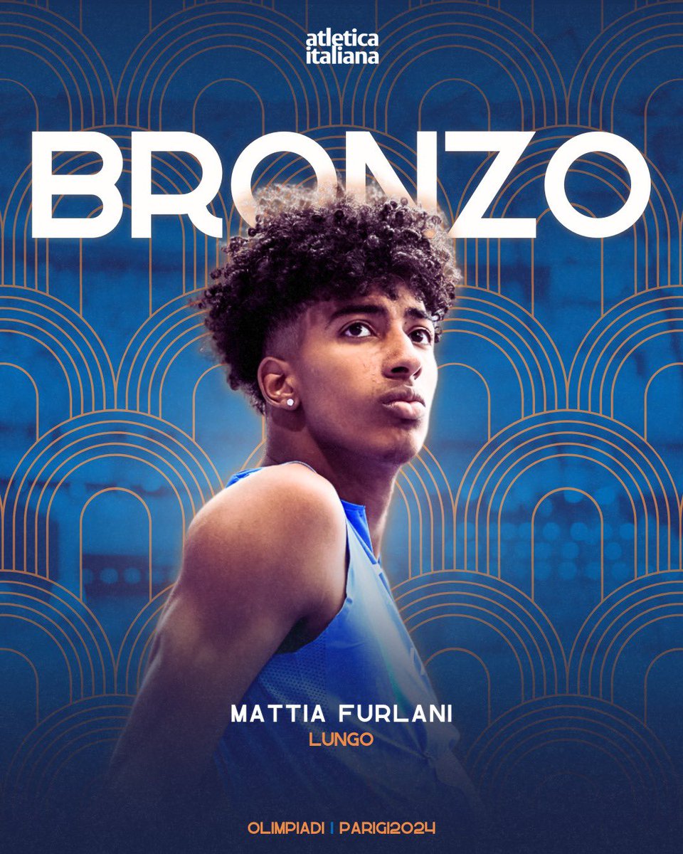 atleticaitalia's tweet photo. 🥉 𝗙𝗨𝗥𝗟𝗔𝗡𝗜 𝗡𝗘𝗟𝗟𝗔 𝗦𝗧𝗢𝗥𝗜𝗔, 𝗕𝗥𝗢𝗡𝗭𝗢 𝗢𝗟𝗜𝗠𝗣𝗜𝗖𝗢 𝗔 𝗣𝗔𝗥𝗜𝗚𝗜!!!!

Mattia Furlani vola a Parigi con 8,34, meraviglioso bronzo nel salto in lungo a 19 anni, alle spalle del greco Tentoglou e del giamaicano Pinnock

#atleticaitaliana #Paris2024 https://t.co/e4XDus2gBQ