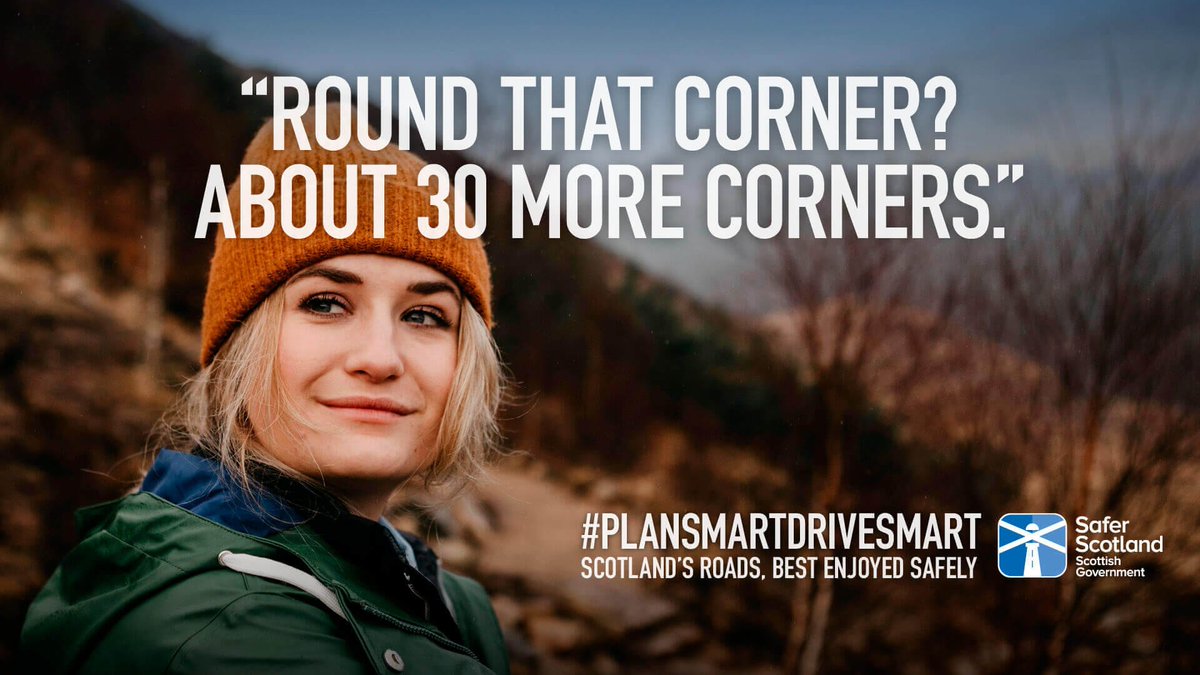 SWTrunkRoads's tweet photo. Collisions on country roads account for around 62% of all deaths on Scotlandโs roads. ๐๐ฅ๐
Things like higher speeds and tighter bends make country roads more dangerous. Take it easy and stay alert.
#PlanSmartDriveSmart
@trafficscotland @roadsafetyscot https://t.co/TdZ20nBUrS