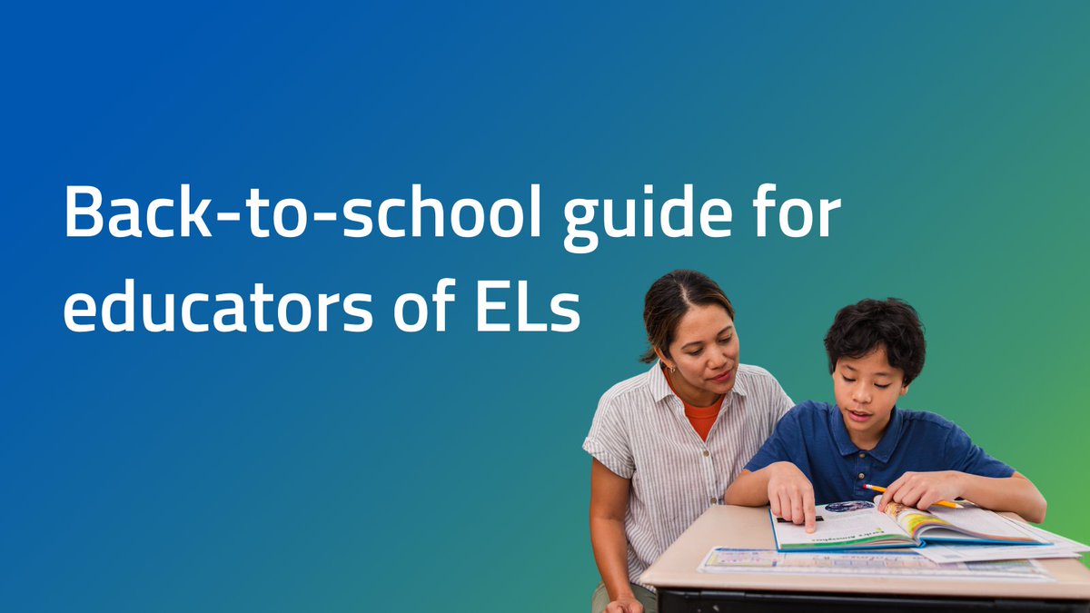 Kickstart the school year with our back-to-school guided toolkit. Gain strategies to create an inclusive, equitable classroom to help ELs succeed. 
bit.ly/3YAm8WO #ELs #ELL #MLL #Education #BackToSchool #NewSchoolYear #WelcomingClassroom