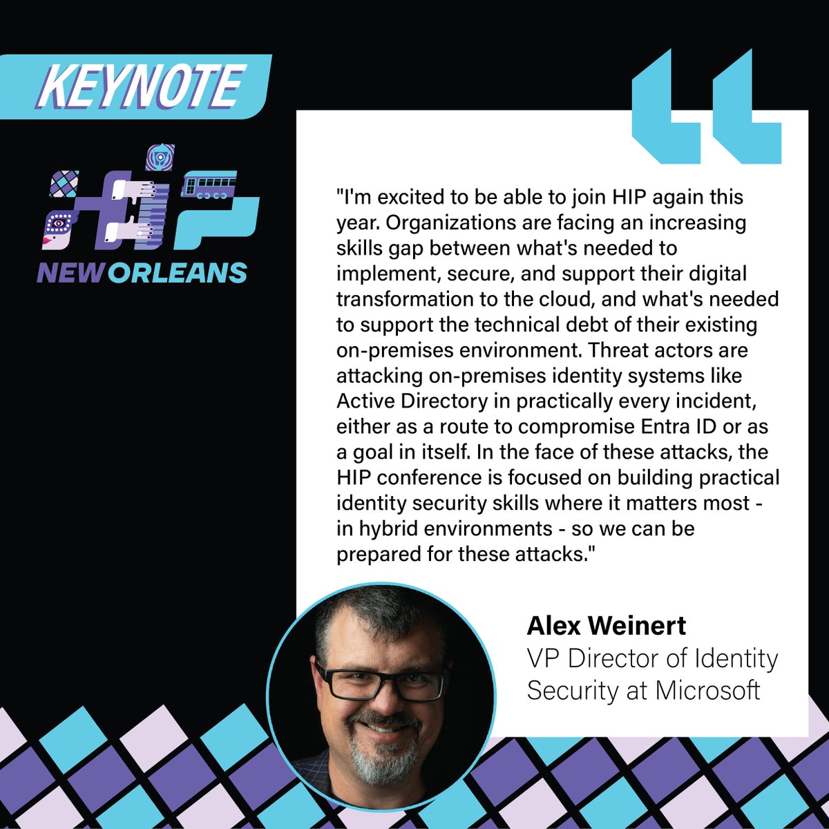 Hybrid Identity Protection (@hipconf) on Twitter photo 📣 Who is excited to see <a href="/Alex_T_Weinert/">Alex Weinert</a> at #HIPConf24?!
We cannot wait for this top #cybersecurity conference. You don't want to miss it. lnkd.in/gGkWYDKe #IdentitySecurity #ActiveDirectory #ITDR 📣 Who is excited to see <a href="/Alex_T_Weinert/">Alex Weinert</a> at #HIPConf24?!
We cannot wait for this top #cybersecurity conference. You don't want to miss it. lnkd.in/gGkWYDKe #IdentitySecurity #ActiveDirectory #ITDR