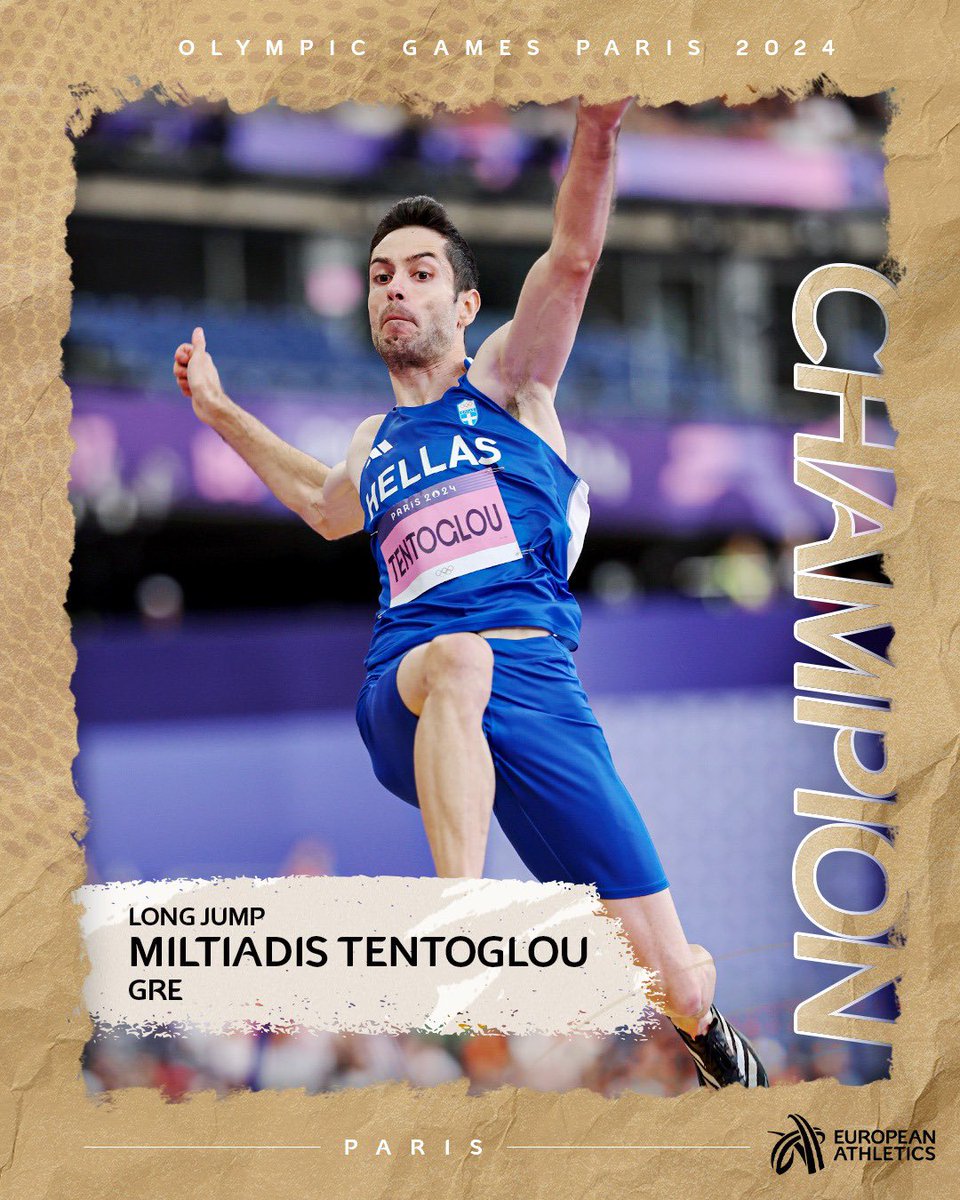 EuroAthletics's tweet photo. There’s just no stopping Miltos! 😏

Miltiadis Tentoglou 🇬🇷 is now a double Olympic long jump champion! 🥇🥇

#OlympicGames #Paris2024 #athletics https://t.co/PyQXJlc5QU
