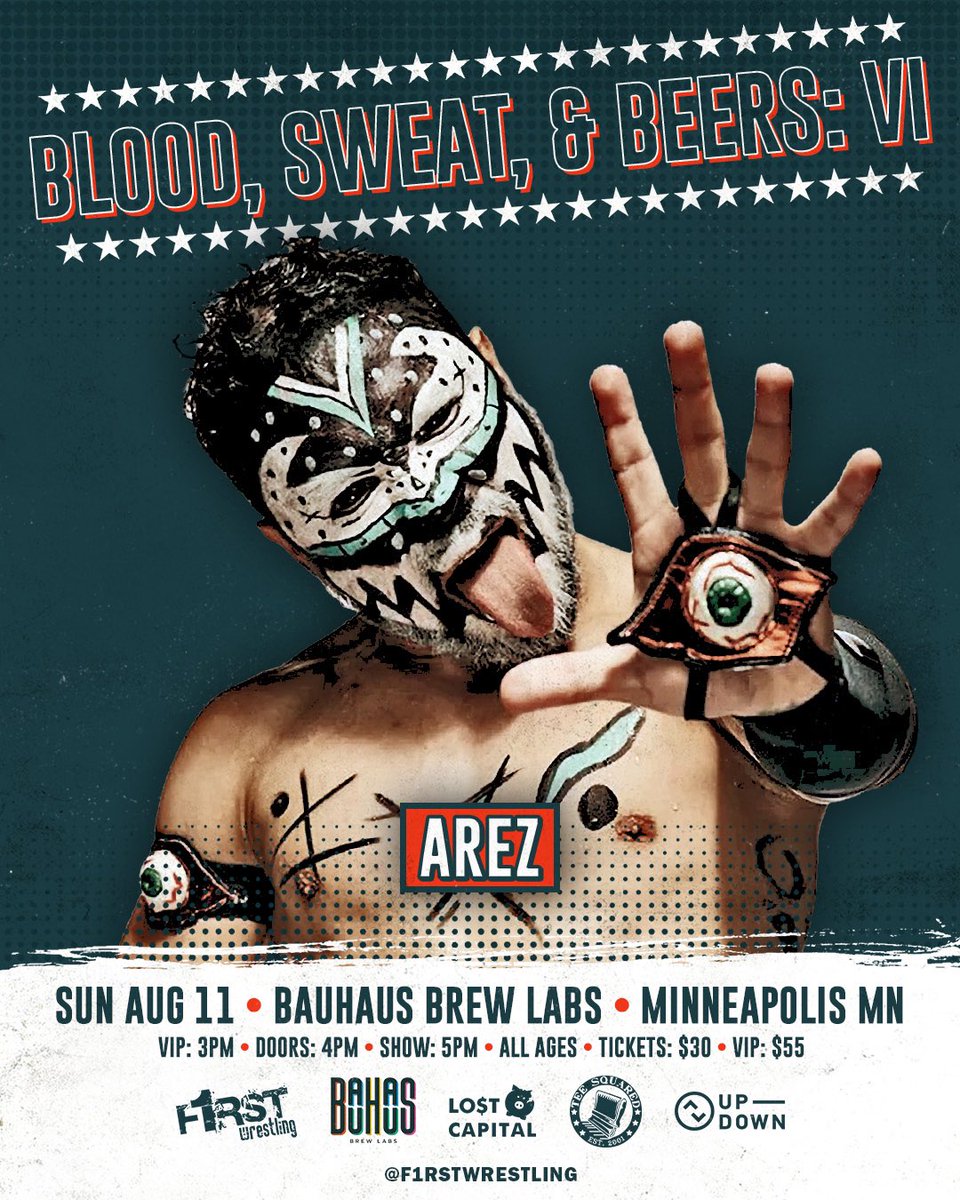 F1RST Wrestling (@f1rstwrestling) on Twitter photo Get ready, Minneapolis…
LUCHA LIBRE RETURNS TO <a href="/F1RSTWRESTLING/">F1RST Wrestling</a>! 🇲🇽🔥🇺🇸
𝑩𝑳𝑶𝑶𝑫, 𝑺𝑾𝑬𝑨𝑻, & 𝑩𝑬𝑬𝑹𝑺: 𝑽𝑰
THIS SUNDAY | August 11th
<a href="/BauhausBrewLabs/">Bauhaus Brew Labs</a>
VIP 3pm • Doors 4pm • Show 5pm
All Ages Welcome (21+🍻)
🚨GET YOUR TICKETS NOW🚨
🎟️ dojour.us/e/22641-blood-… Get ready, Minneapolis…
LUCHA LIBRE RETURNS TO <a href="/F1RSTWRESTLING/">F1RST Wrestling</a>! 🇲🇽🔥🇺🇸
𝑩𝑳𝑶𝑶𝑫, 𝑺𝑾𝑬𝑨𝑻, & 𝑩𝑬𝑬𝑹𝑺: 𝑽𝑰
THIS SUNDAY | August 11th
<a href="/BauhausBrewLabs/">Bauhaus Brew Labs</a>
VIP 3pm • Doors 4pm • Show 5pm
All Ages Welcome (21+🍻)
🚨GET YOUR TICKETS NOW🚨
🎟️ dojour.us/e/22641-blood-…