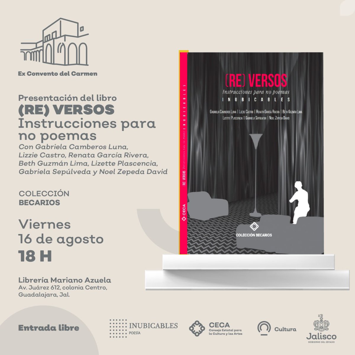 inubicables's tweet photo. El viernes 16 de agosto presentamos el libro: (re) versos Instrucciones para no poemas @inubicables
en la librería Mariano Azuela a las 6 de la tarde.
Habrá ejemplares disponibles para que tengas el tuyo.
Entrada libre
#inubicablespoesía 
#inubicablescalling 
#inubicables2024 https://t.co/gksjWhoEsC