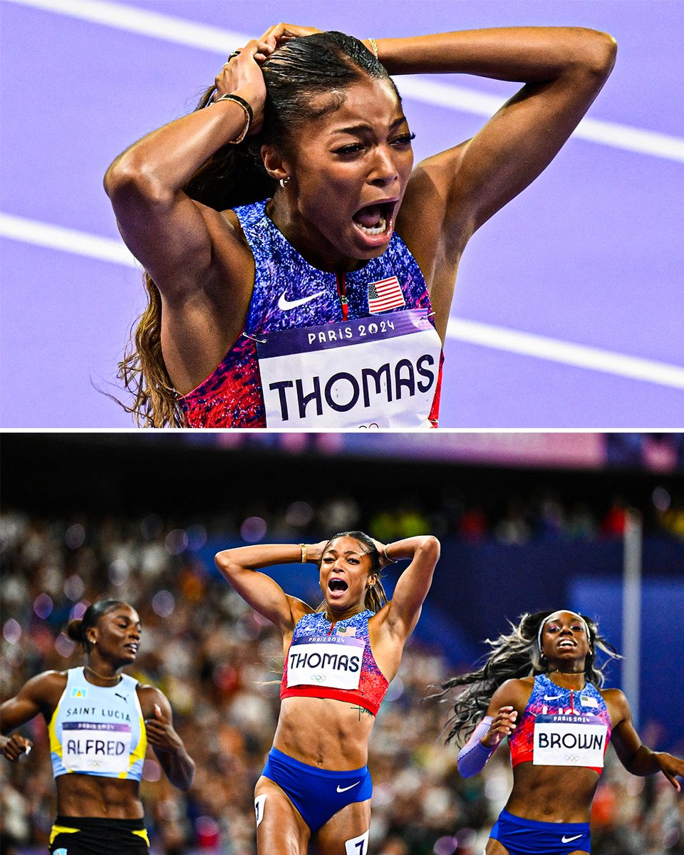 Gabby Thomas' reaction after winning GOLD 🤩🥇 #Olympics