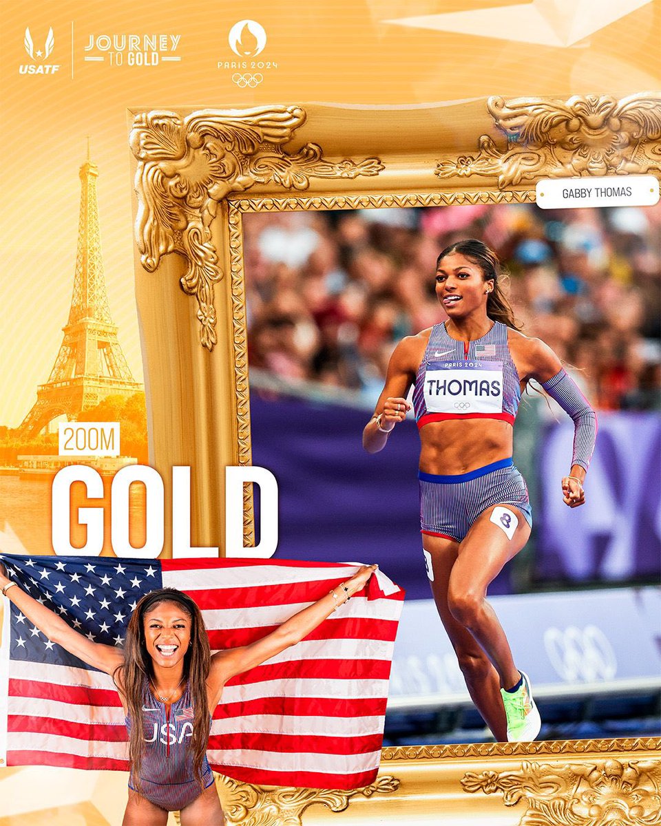 THAT. JUST. HAPPENED. 🥇🇺🇸

Gabby Thomas ran a 21.83 for Olympic gold in the women’s 200 - the first in the event since 2012!

#ParisOlympics