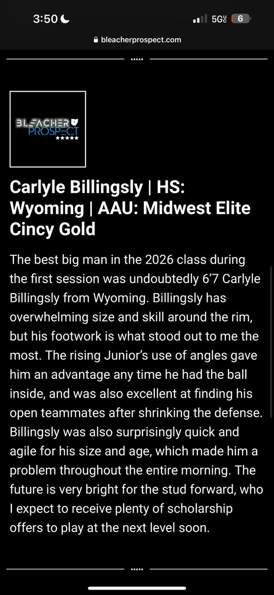 Carlyle Billingsley (@carlylehoops) on Twitter photo Thanks <a href="/BleacherProspec/">Bleacher Prospect</a> for the write up!
@coachharringt0n <a href="/MiddieDK/">Dustin Kavanaugh</a> <a href="/WyomingHSHoops/">Wyoming Cowboy Basketball</a> Thanks <a href="/BleacherProspec/">Bleacher Prospect</a> for the write up!
@coachharringt0n <a href="/MiddieDK/">Dustin Kavanaugh</a> <a href="/WyomingHSHoops/">Wyoming Cowboy Basketball</a>