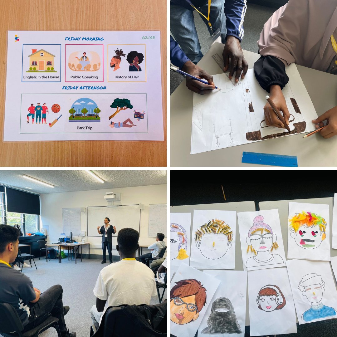The last few days, we held English clinics on phrasal verbs, speaking about the past, around the house vocab and debating skills and public speaking 🗣 In our politics &amp; culture sessions we learned about the history of hair, Abrahamic religions and how laws get passed in the UK⚖️