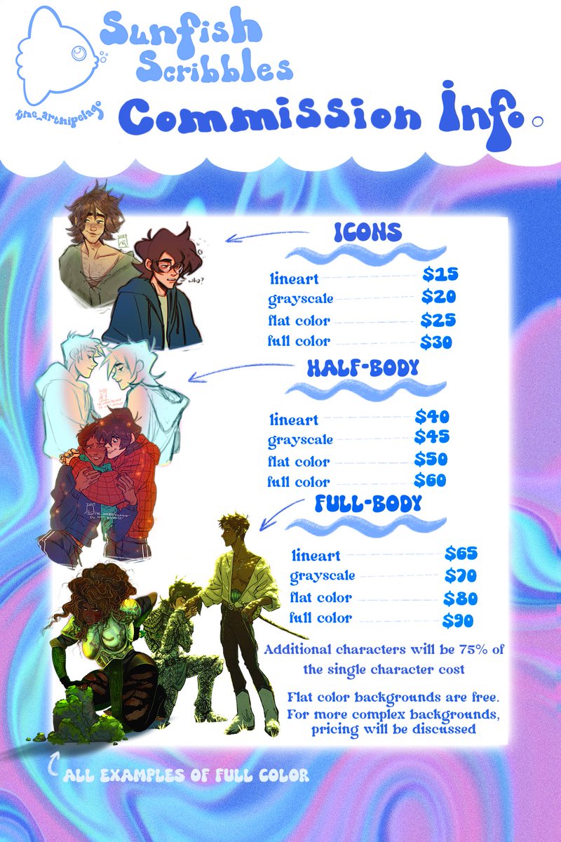 the_arthipelago's tweet photo. COMMISSIONS ARE OPEN AGAIN! PLEASE NOTE THAT PRICES HAVE CHANGED 🪼
hi y’all! 7 slots are open this time &amp; fulfillment will be first come first serve! If interested please fill out my Google form linked below and reference my PayPal @ thearthipelago
Thanks in advance! 🫧 https://t.co/1kgC40E4e0