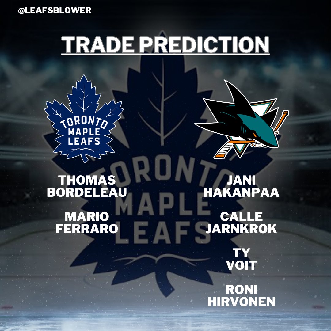 Pacific Division Part 2. #NHLTwitter 

Unfortunately, the return Nazem the Dream will have to wait. <a href="/43_Kadri/">Nazem Kadri</a> 

I'm realizing Liljegren and Jarnkrok will be in a lot of these deals. Gotta make the boys better. 

<a href="/MapleLeafs/">Toronto Maple Leafs</a> #LeafsForever #HockeyTwitter