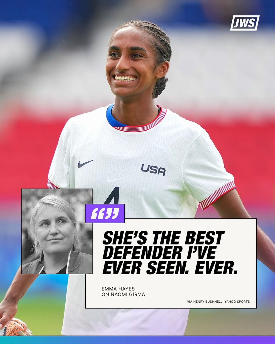 USWNT manager Emma Hayes with high praise for 24-year-old Naomi Girma. 

(via <a href="/HenryBushnell/">Henry Bushnell</a>)
