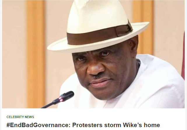 GistnewsNg's tweet photo. #EndBadGovernance: Protesters storm Wike’s home
https://t.co/GqjxMGknaO
#leaked #Mistakenly #EndBackGovernanceProtest
#Kaduna #SSandSE #CongratulationsNigeria #Tiwa
#dejong #Obasanjo #Osimhen #Subsidy #AriseTV https://t.co/di7uIzsoUU