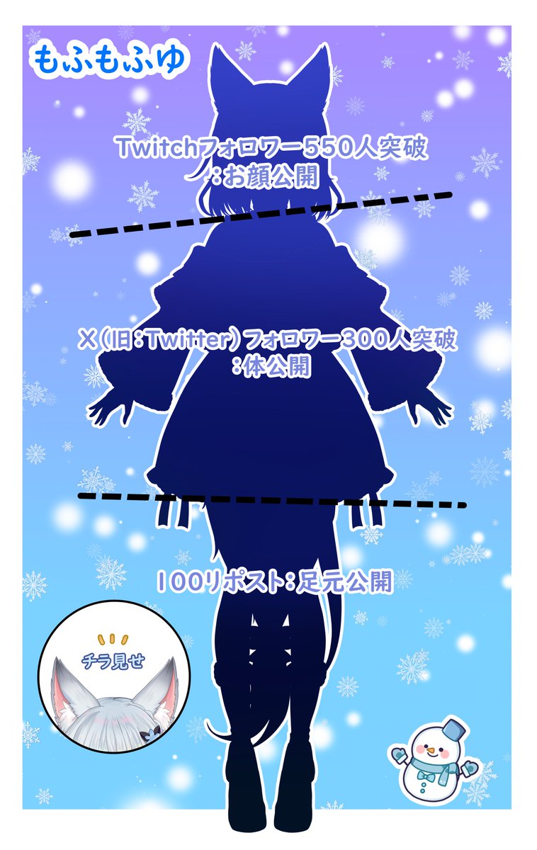 ˚*.꒰🩵#立ち絵公開チャレンジ 🤍꒱.*˚

もふもふなキツネvtuberです🦊

ついにモデル公開…❕
可愛い姿を9/1(日)のお披露目よりも早く皆に見せたいという事で立ち絵公開チャレンジ やります⛄

RT♻️＆いいね❤️
ご協力よろしくお願いします♪

#Vtuber推し探しにどうぞ 
#8月のVTuberフォロー祭り︎