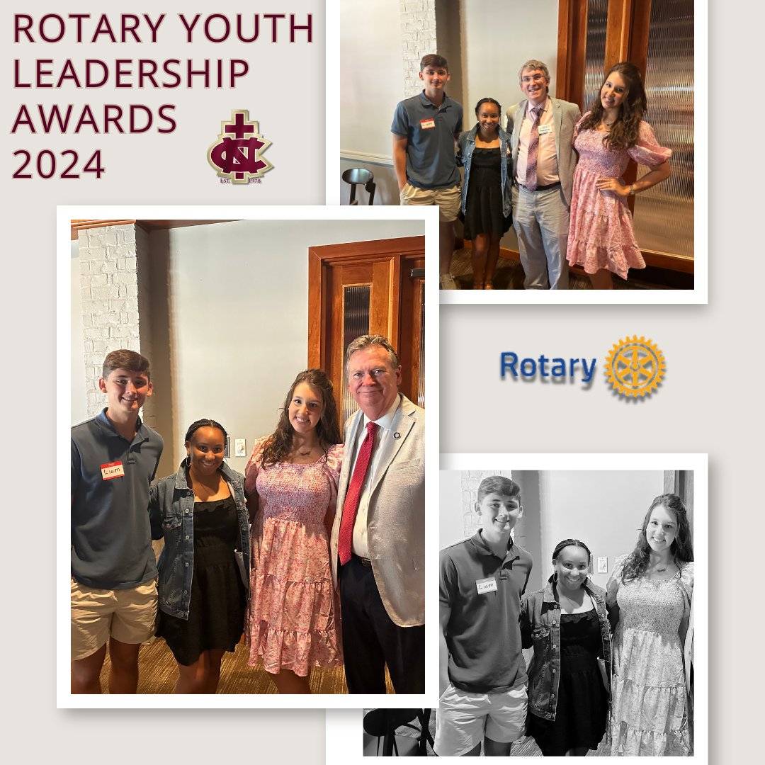 NCSCovington's tweet image. Celebrating the incredible achievements of NCS 2024 Seniors Liam Baird, Skylar Cardwell, &amp;amp; Emily Soileau at the Rotary Youth Leadership Awards! Honored to have Parish President Mike Cooper and local attorney David Greene join us in recognizing these exceptional young leaders.