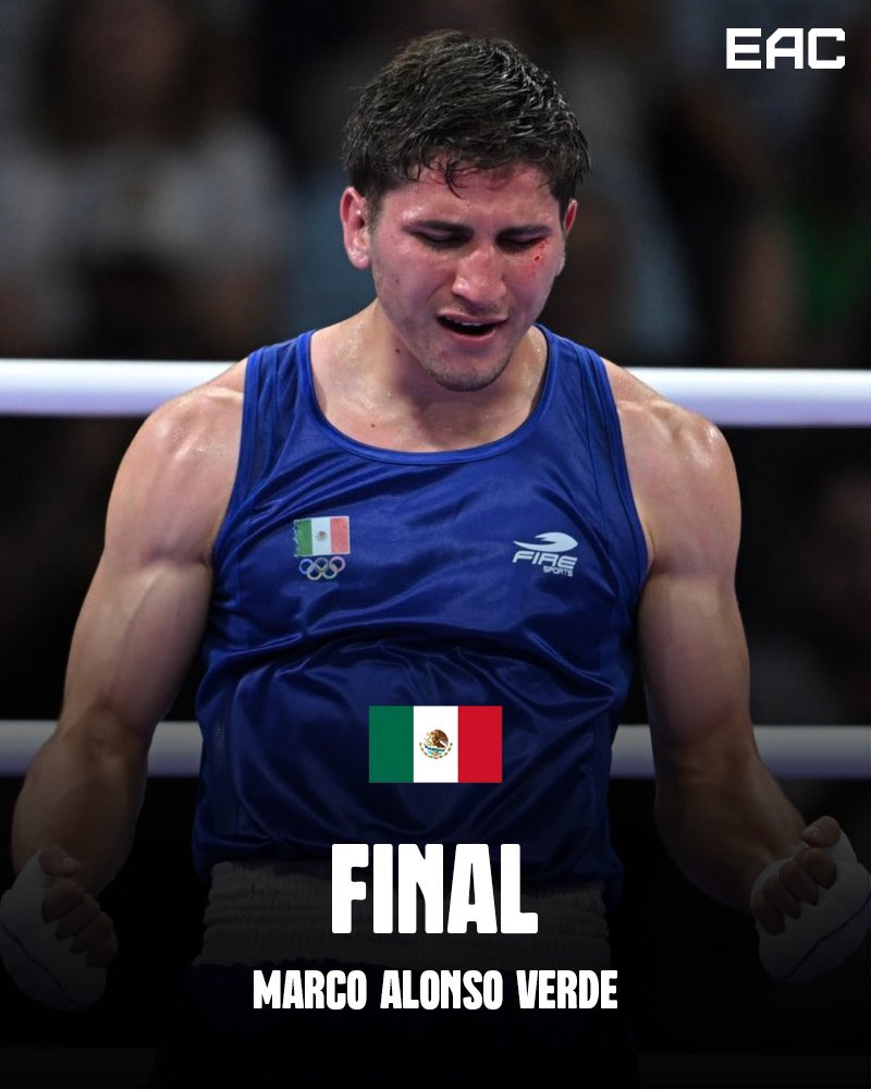 ¡A LA FINAL! 🥊

El Mexicano Marco Alonso Verde está en la final de -71kg en #Paris2024 y asegura al menos la medalla de plata 🥈 

¡VAMOS MÉXICO! 🇲🇽