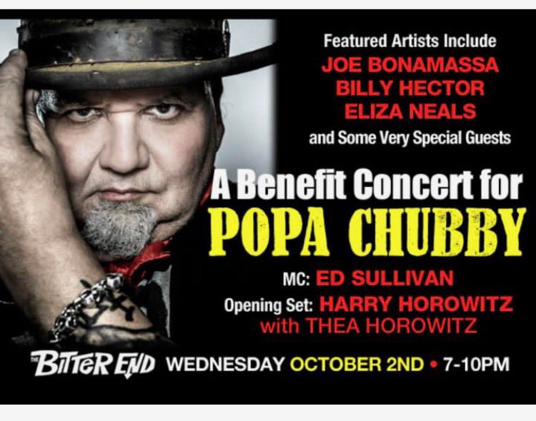 Eliza Neals (@elizanealsrocks) on Twitter photo 🚨 “A Benefit Concert for #PopaChubby” on OCTOBER 2nd inside the longest running Rock Club in #NYC the <a href="/BitterEndNYC/">Bitter End</a> plenty of Extra Special Guests like <a href="/JBONAMASSA/">Joe Bonamassa (Official)</a> <a href="/BillyHector1/">Billy Hector</a> <a href="/ElizaNealsRocks/">Eliza Neals</a> <a href="/EdSullivanShow/">The Ed Sullivan Show</a> + More⭐️
Tickets on Sale Now🎸
instagram.com/p/C-VmoDWP5CX 👀 🚨 “A Benefit Concert for #PopaChubby” on OCTOBER 2nd inside the longest running Rock Club in #NYC the <a href="/BitterEndNYC/">Bitter End</a> plenty of Extra Special Guests like <a href="/JBONAMASSA/">Joe Bonamassa (Official)</a> <a href="/BillyHector1/">Billy Hector</a> <a href="/ElizaNealsRocks/">Eliza Neals</a> <a href="/EdSullivanShow/">The Ed Sullivan Show</a> + More⭐️
Tickets on Sale Now🎸
instagram.com/p/C-VmoDWP5CX 👀