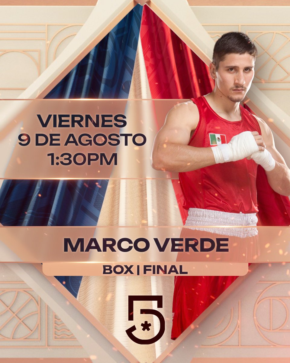 🥊 ¡ <a href="/MarcoAGreen/">Marco Alonso Verde OLY</a> , EN LA GRAN FINAL! 🔥🔥🔥🔥🔥 

🇲🇽El objetivo es subirse a lo más alto del podio y llevarse la medalla de oro en #Paris2024EnTelevisa  

#AsiSeViveParis con los #EmbajadoresDeTelevisa 

📅 Te esperamos el VIERNES 9 de agosto
⏰ 1:30 PM 
📺Nos vemos en: