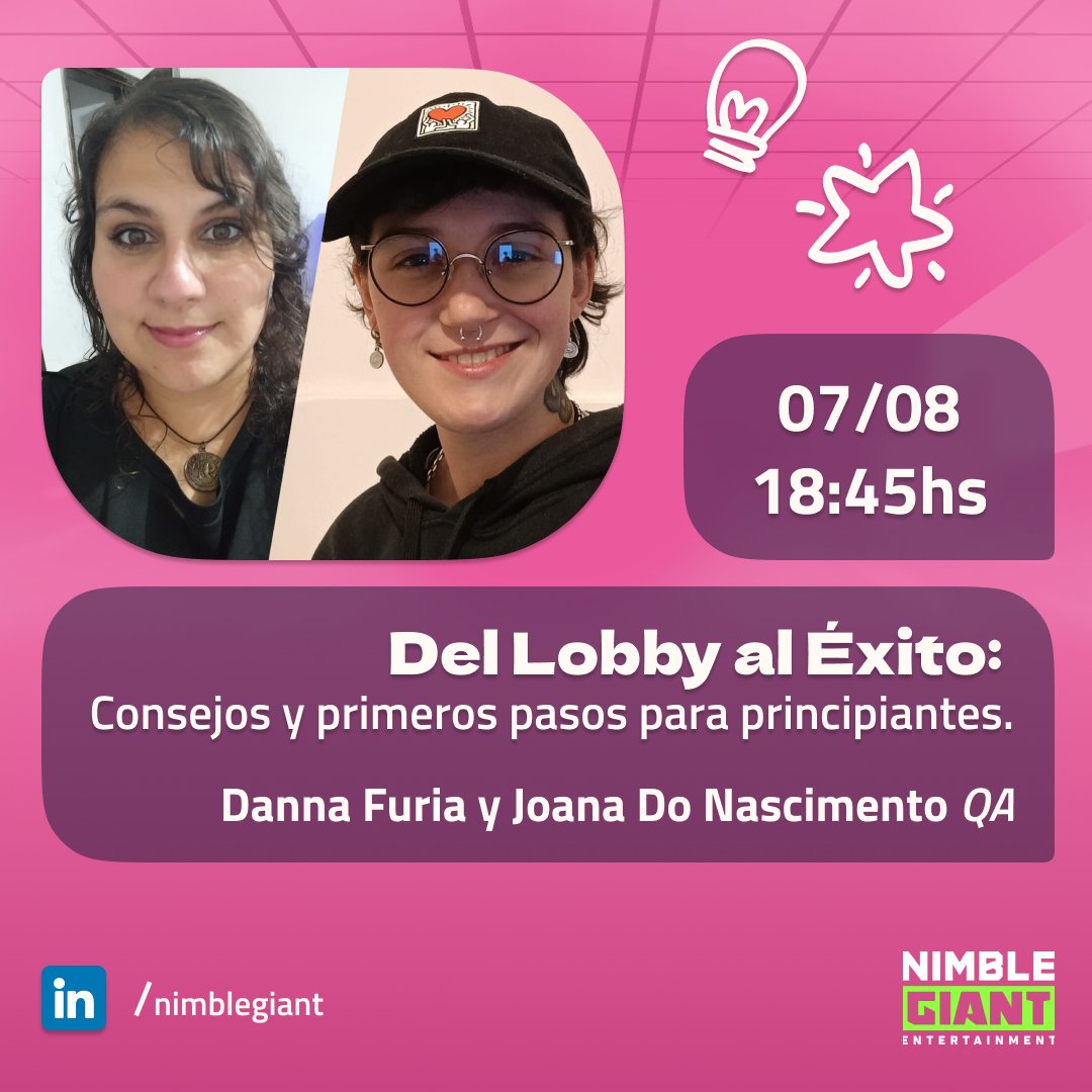 womeningamesAR's tweet image. 🙀 ¡EN BREVE COMIENZA!

#CharlasTech | Del Lobby al éxito: Consejos y primeros pasos para principiantes.
. youtube.com/live/xWqIpkSQe…
. twitch.tv/womeningamesar

Camino a la #WomenGameJam2024 🚀