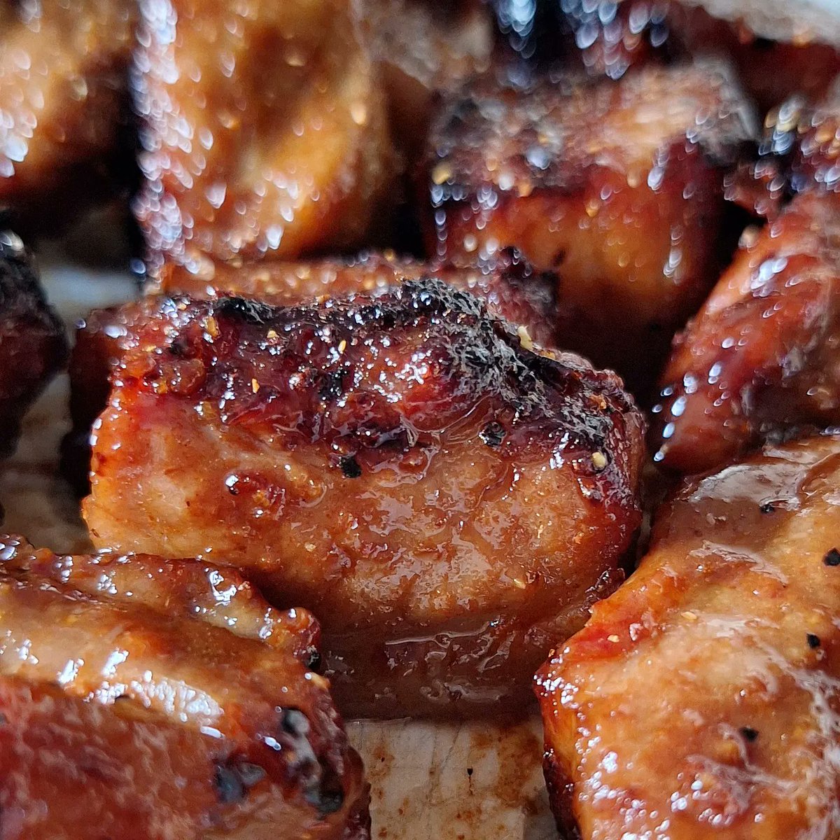 Cheeky picky tea, bbq pork belly bites 🤤🤤