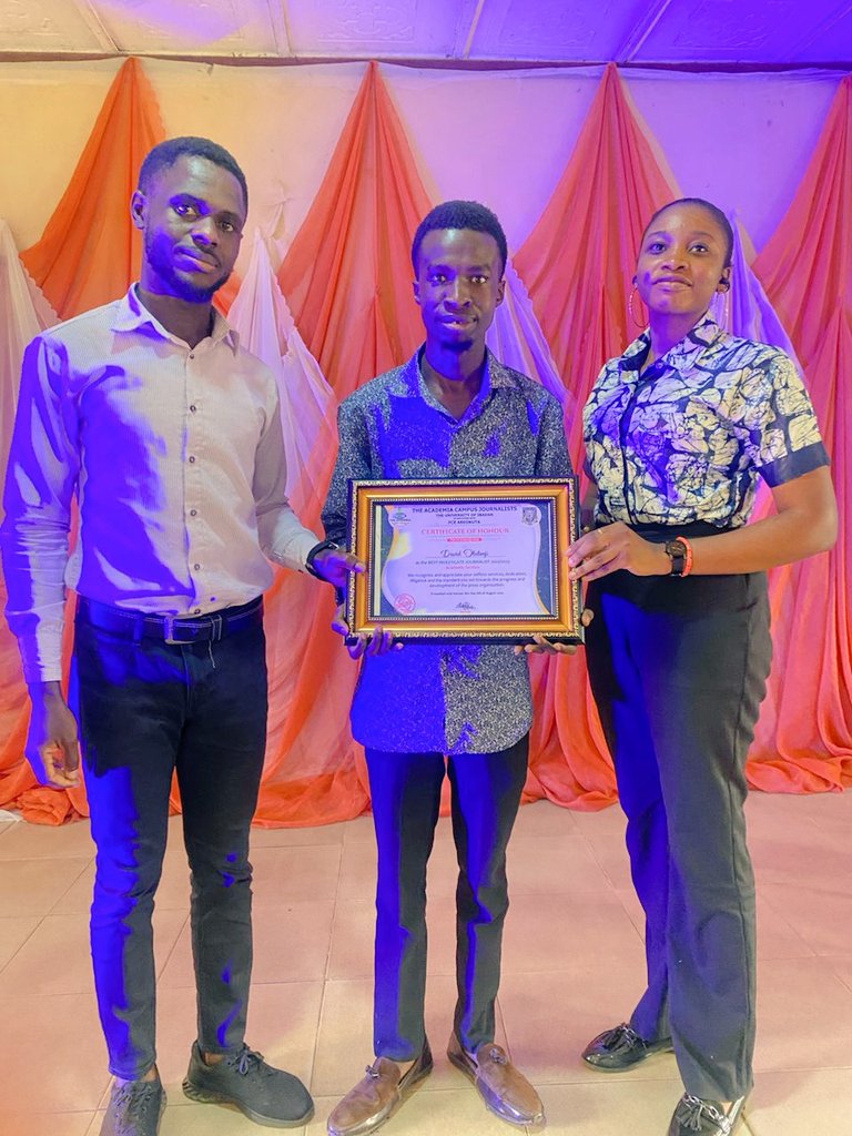 david_tijesuni's tweet image. I am glad to announce that I was awarded the "Best Investigative Journalist" of 22/23 session at the @TheAcademiaCJ annual Symposium that was held today.
Thanks to @Mazi_OJD @AdejumoKabir2 who has been a source of inspiration to my past investigative stories in my Campus.