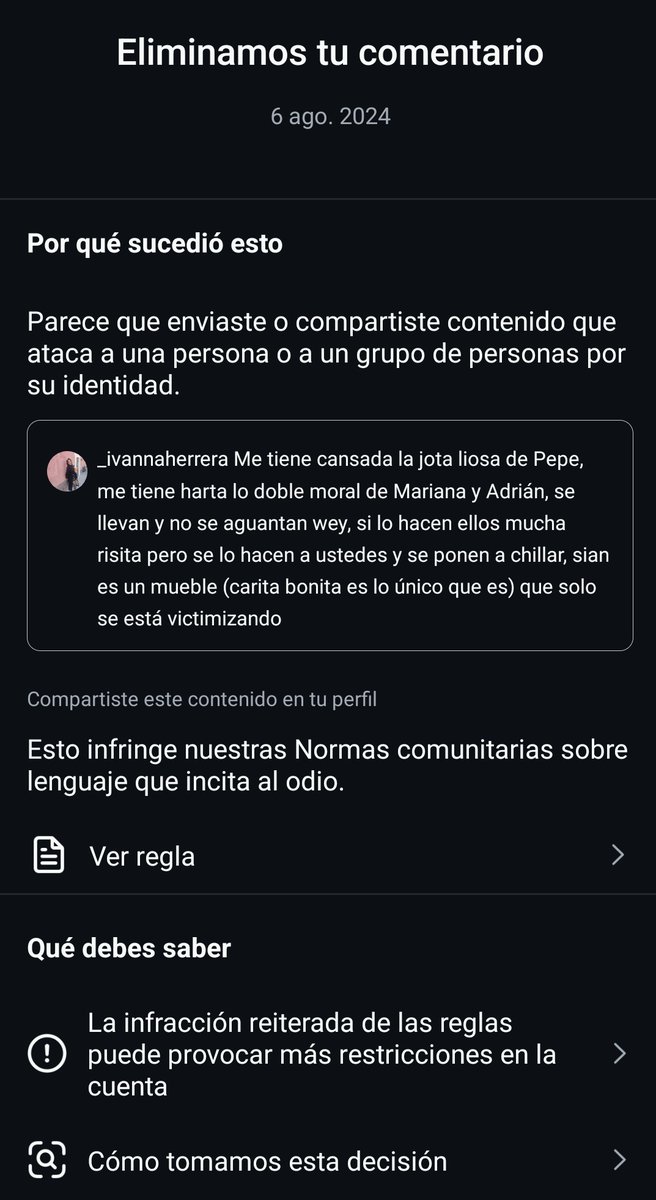 ivanna_AH's tweet photo. Ojalá así como eliminan mi comentario, eliminen a Adrián Marcelo, Mariana y Ricardo Peralta #LCDLFMX2 https://t.co/ylEd993nL7