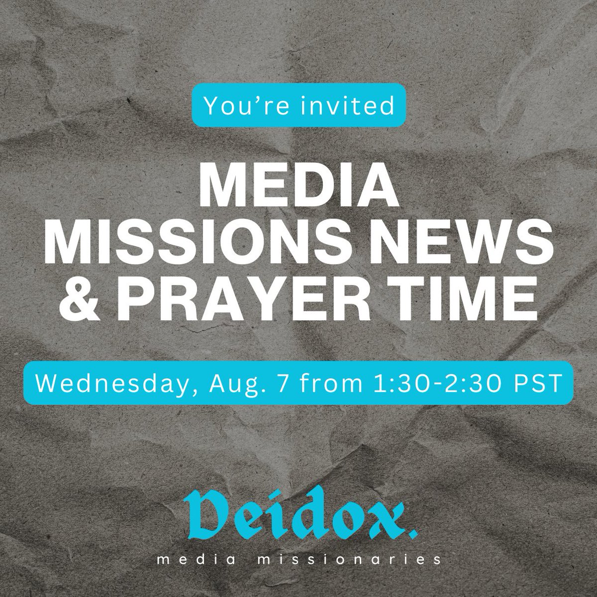 Join us today for a special time of live vision casting and behind-the-scenes reveal of where God is currently taking Deidox for the next several weeks.

youtube.com/watch?v=4SPPTH…