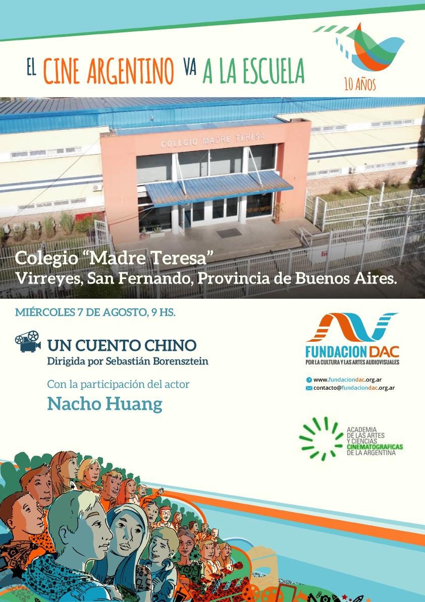📷 Este Miércoles 7 nos vamos a Virreyes para proyectar Un cuento chino, de Sebastián Borensztein con la presencia de su coprotagonista, Nacho Huang. El Colegio Madre Teresa será el escenario de este lindo evento. Estate atento 😊 🇦🇷