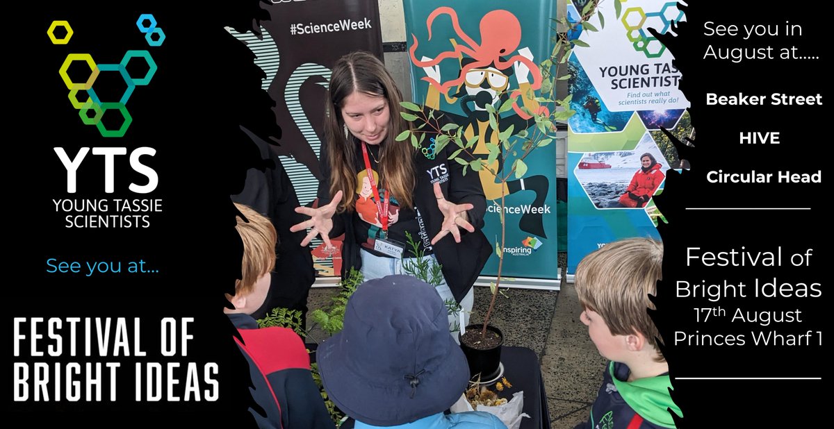 What are you doing next Saturday 17 August? Going to #FestivalOfBrightIdeas, obviously! See you at Princess Wharf in Hobart for coffee and a chat about science